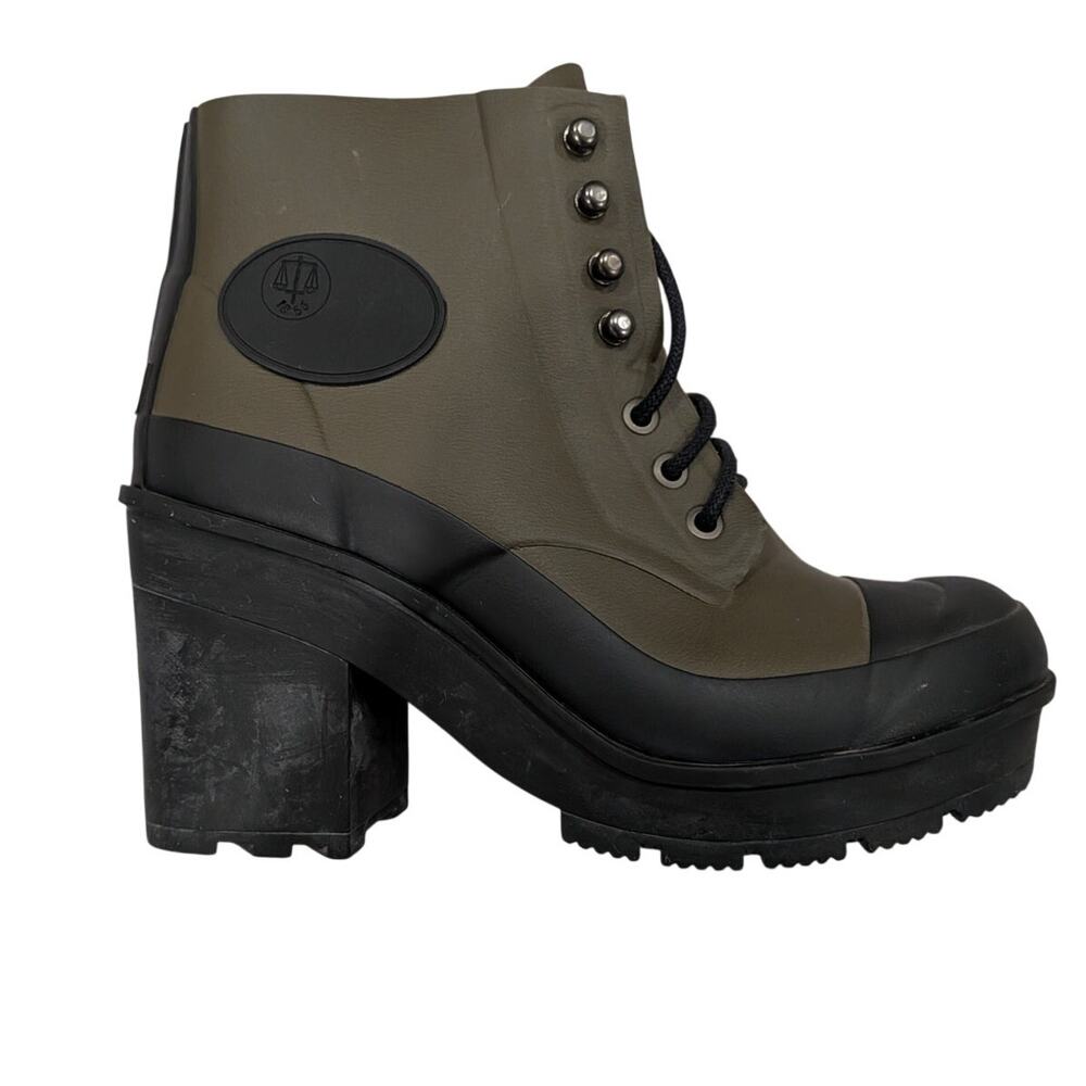 Hunter Original Lace Up Rain Boots Women's 8 Olive Black